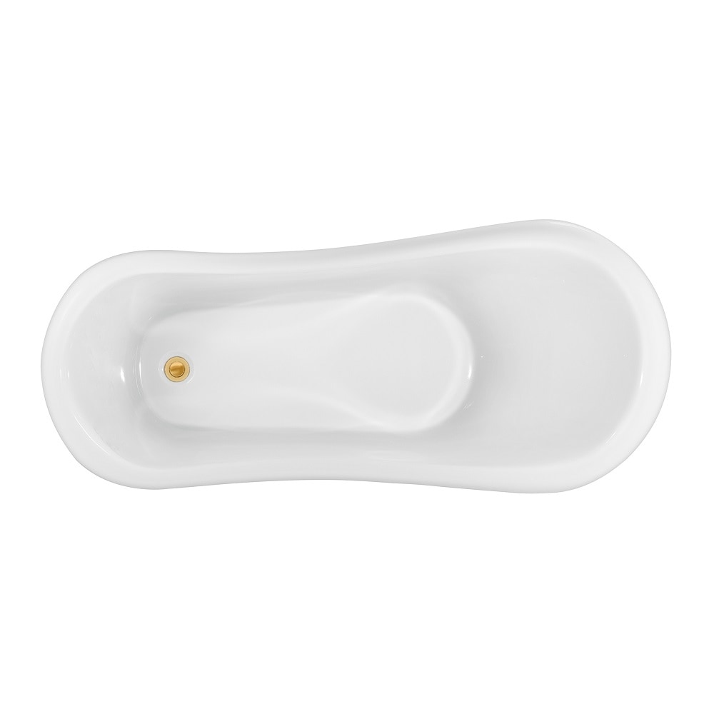 61 inch Streamline NPT9481GLD-GLD Clawfoot Bathtub with Internal Drain