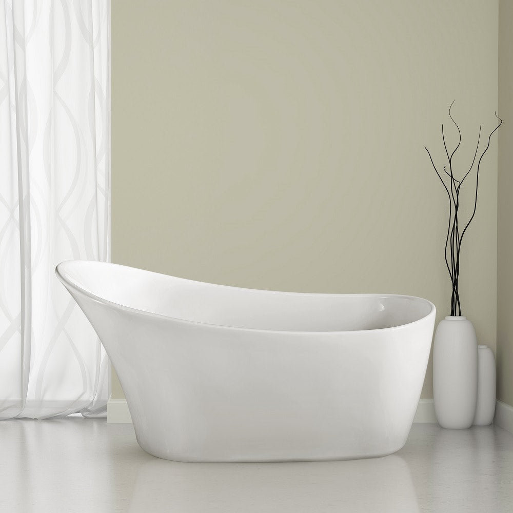 59 inch Streamline NPT9820GLD Soaking Freestanding Bathtub with Internal Drain