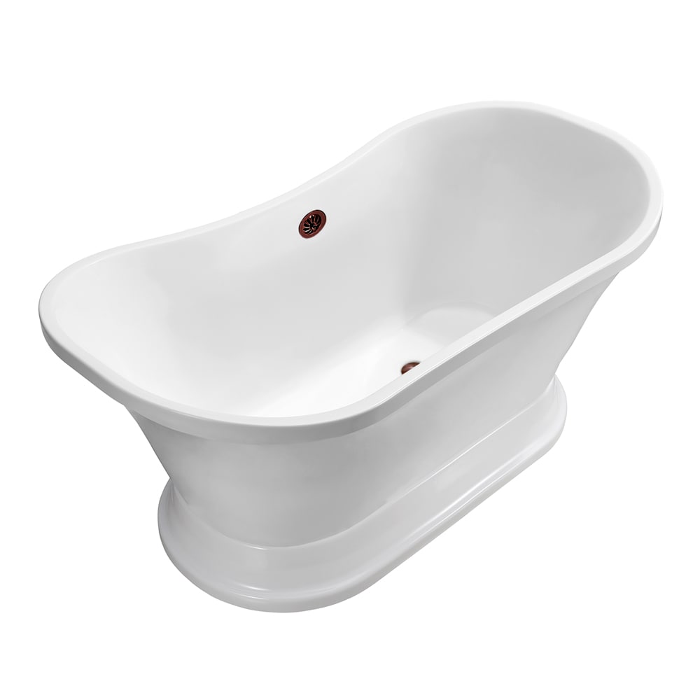 60 inch Streamline N10280ORB Soaking Freestanding Bathtub with External Drain