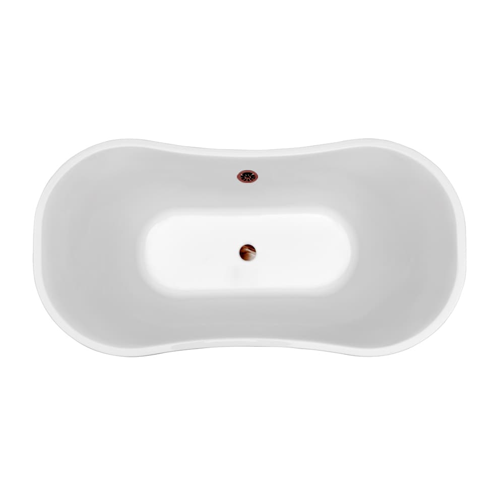 60 inch Streamline N10280ORB Soaking Freestanding Bathtub with External Drain