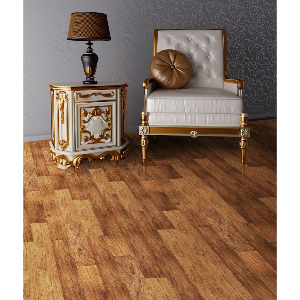 Plancher, bois franc d'ingénierie, 1/2 po x 5 po x longueur variable, Hickory Austin (26,48 pi2/boîte)