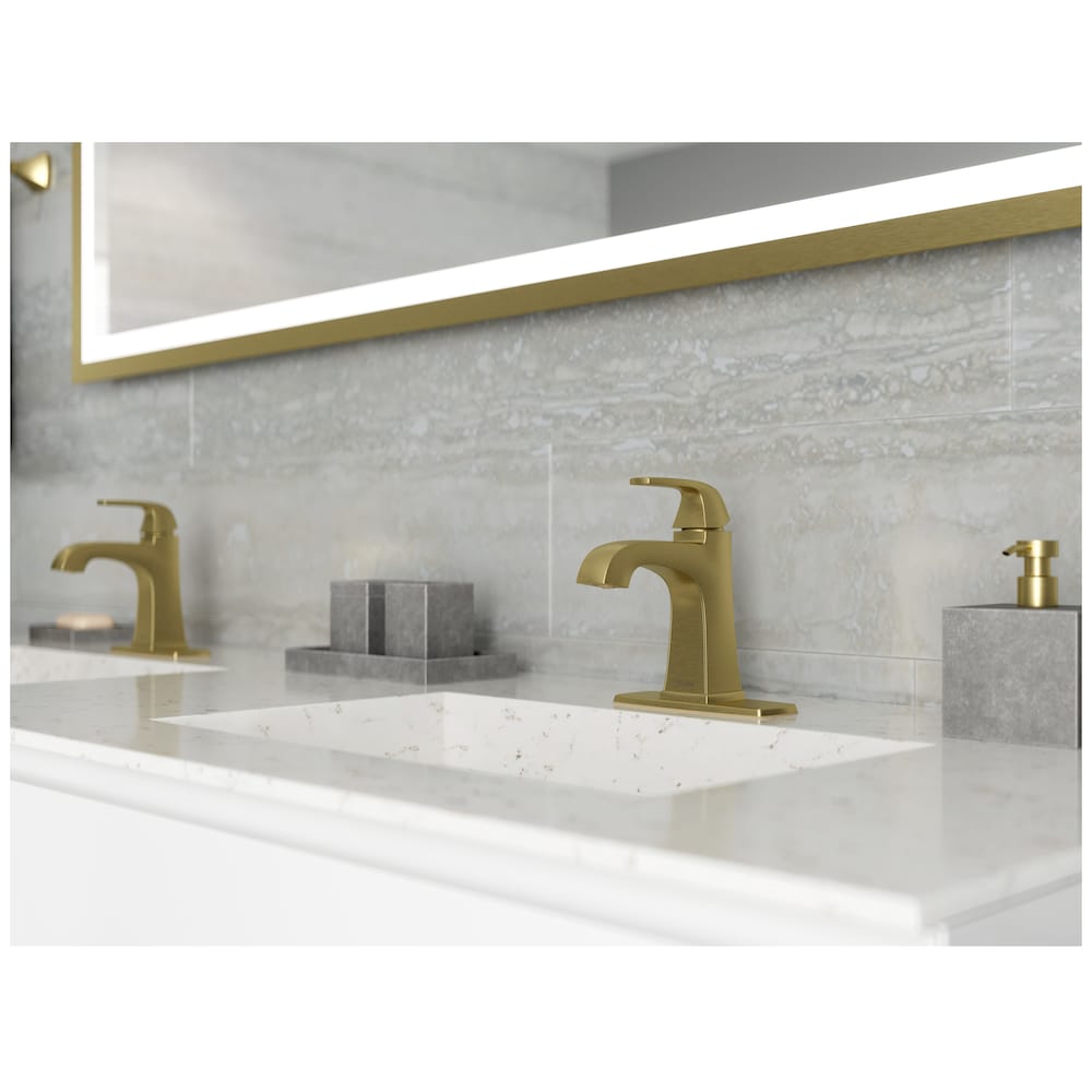 Bloor Single Handle 1 or 3 Hole Brushed Gold Bathroom Sink Faucet/Tap