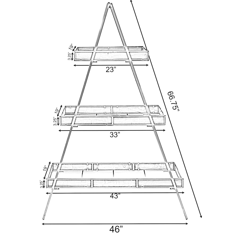 Étagère de présentation triangulaire en métal à 3 niveaux pour serveur