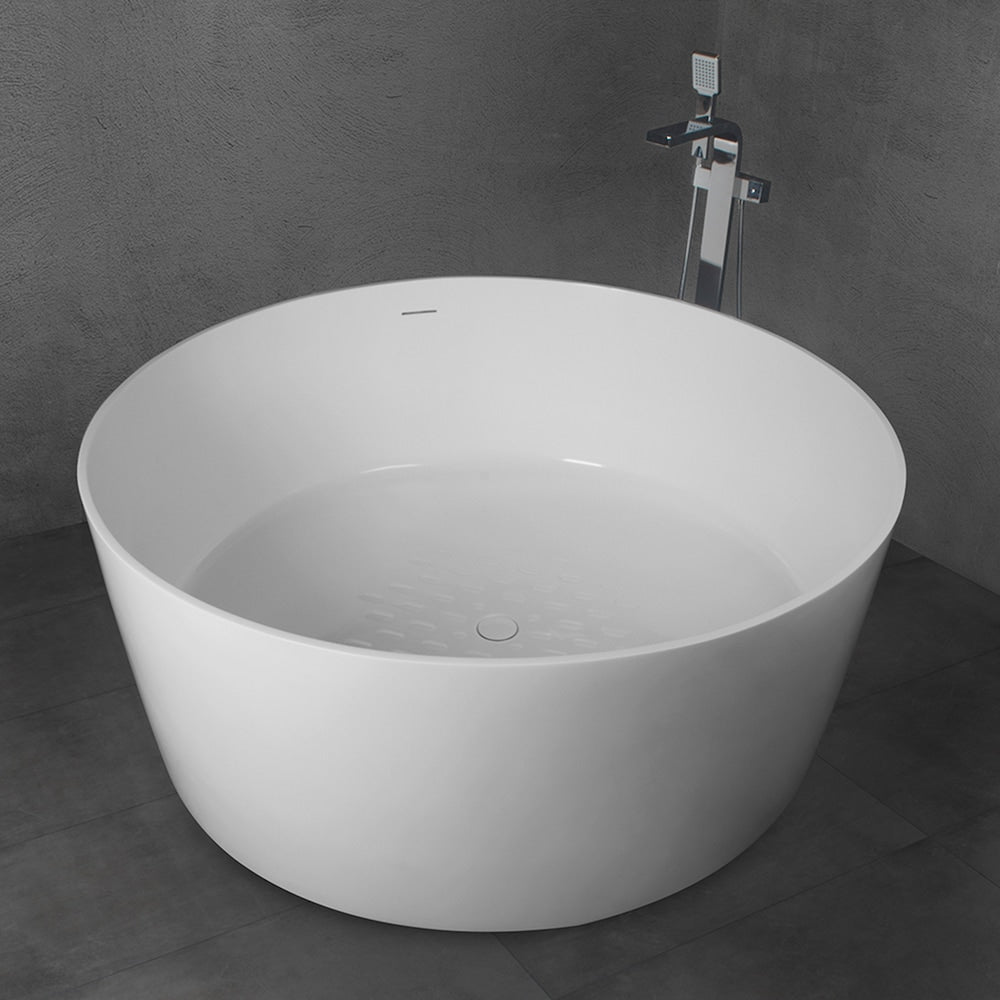 Castigno 56 in. Solid Surface Resin Stone Matte Bathtub