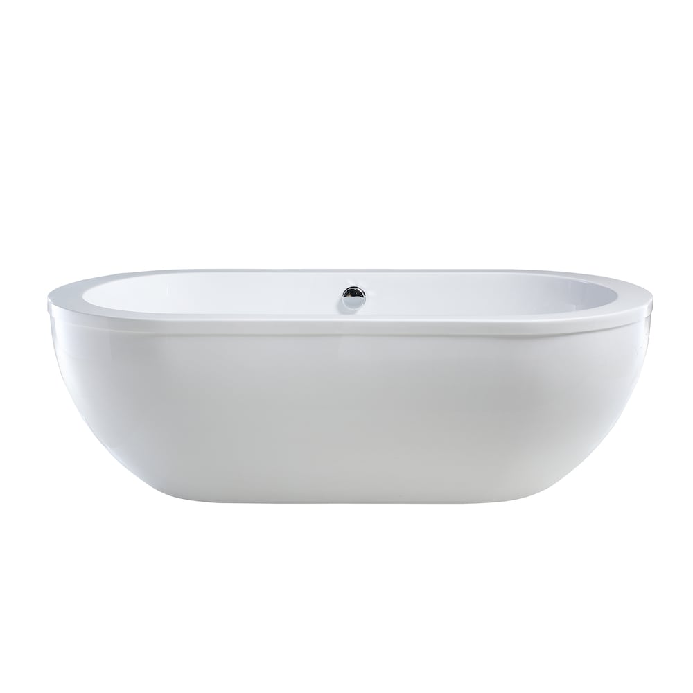 Rennes 71 inch Acrylic Flatbottom Center Bathtub in White