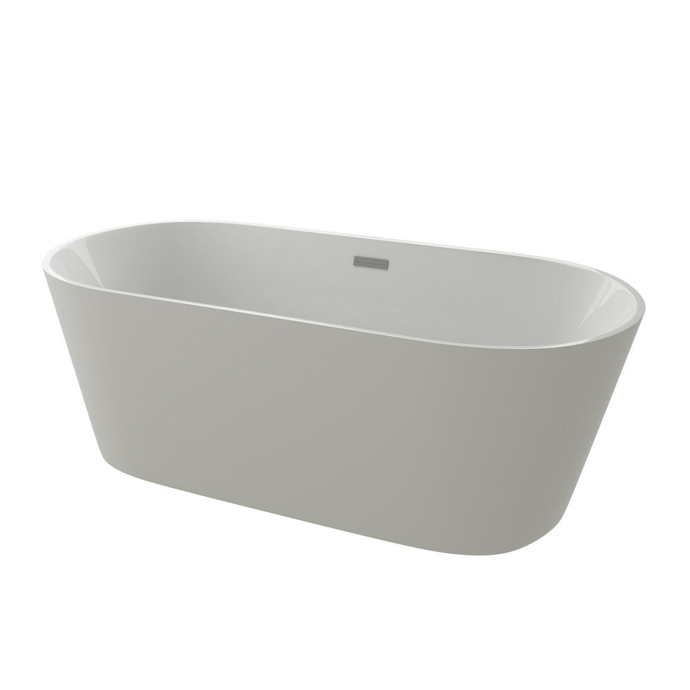 Aldine-67 5.5 ft Acrylic Free-Standing Center Drain Oval Bathtub in White