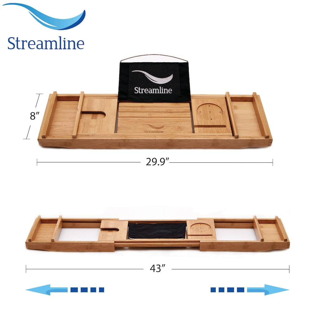 59 inch Streamline N621BNK Freestanding Bathtub and Tray with Internal Drain