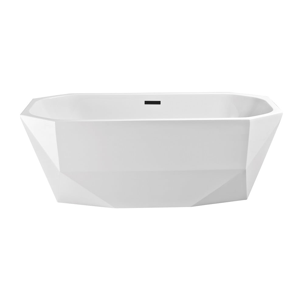 67 inch Streamline NPT9622BL Freestanding Bathtub with Internal Drain