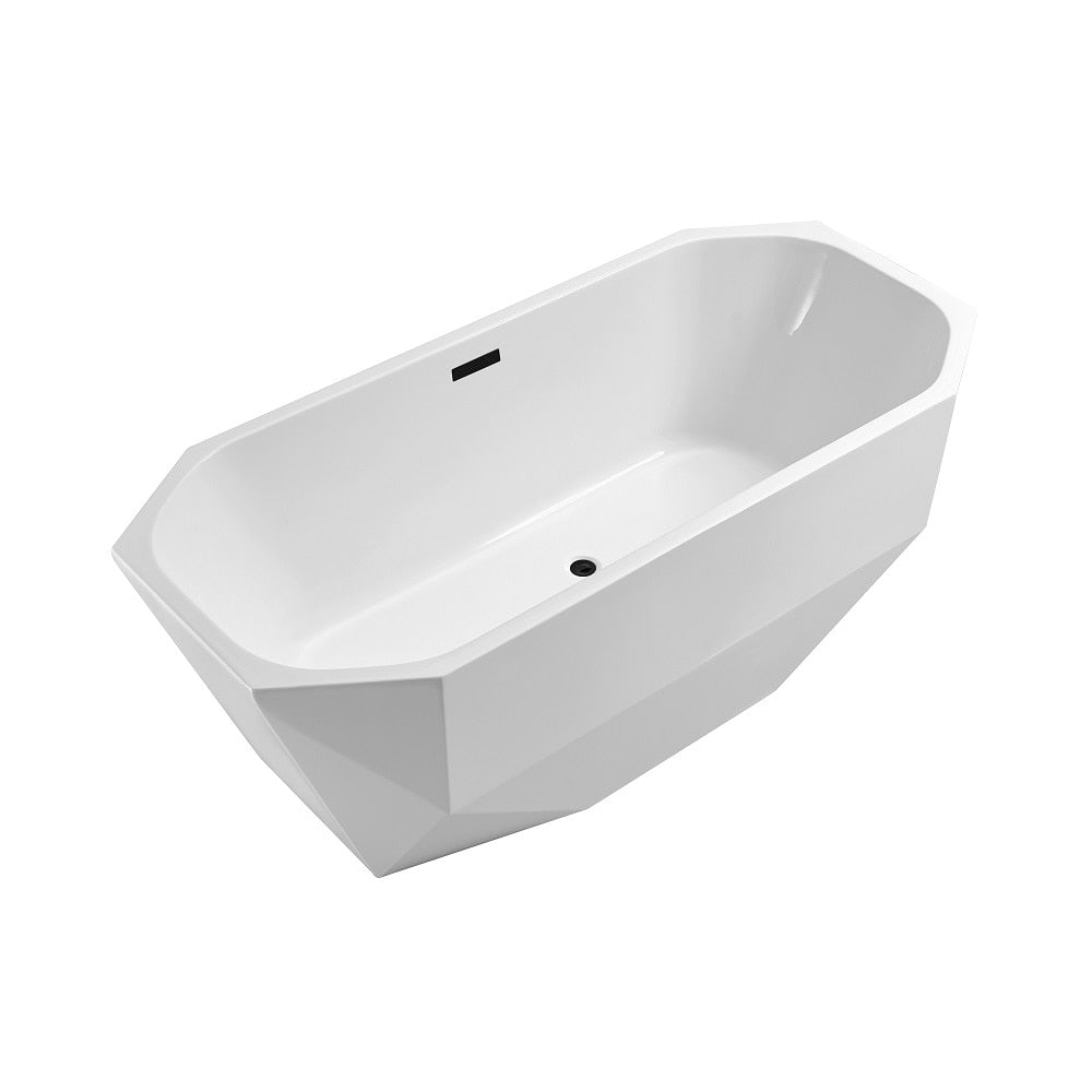 67 inch Streamline NPT9622BL Freestanding Bathtub with Internal Drain