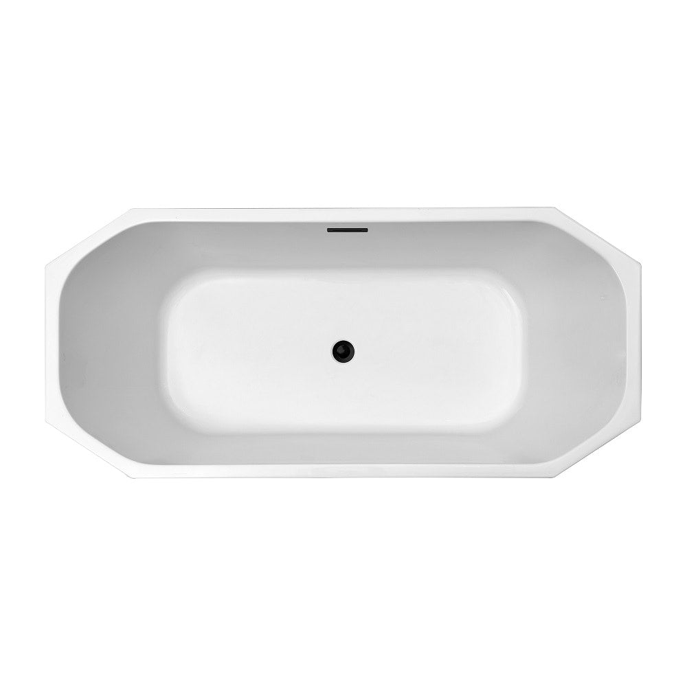 67 inch Streamline NPT9622BL Freestanding Bathtub with Internal Drain
