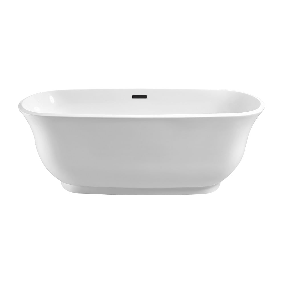 67 inch Streamline NPT9661BL Soaking Freestanding Bathtub with Internal Drain