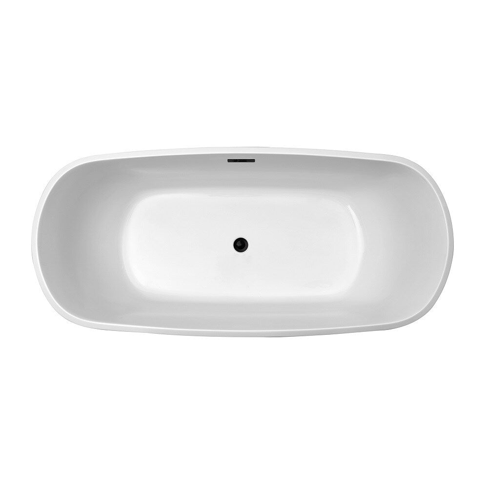 67 inch Streamline NPT9661BL Soaking Freestanding Bathtub with Internal Drain