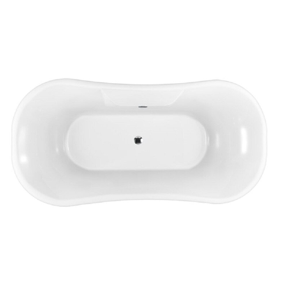 68 inch Streamline NPT9103CH-CH Clawfoot Bathtub with External Drain