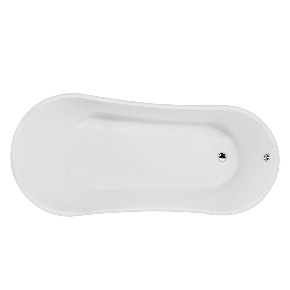 59 inch Streamline NPT9344CH-CH Clawfoot Bathtub with External Drain