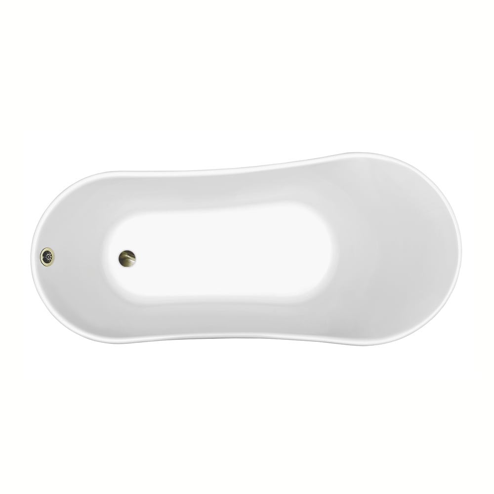 63 inch Streamline NPT9342BNK-BNK Soaking Clawfoot Bathtub with External Drain