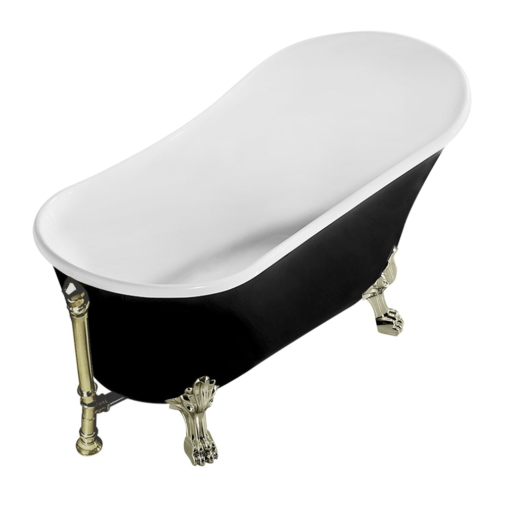 59 inch Streamline NPT9344BNK-BNK Clawfoot Bathtub with External Drain