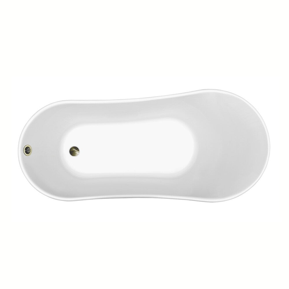 59 inch Streamline NPT9344BNK-BNK Clawfoot Bathtub with External Drain
