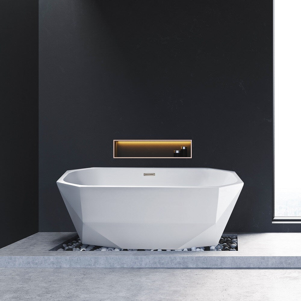67 inch Streamline NPT9622BNK Freestanding Bathtub with Internal Drain