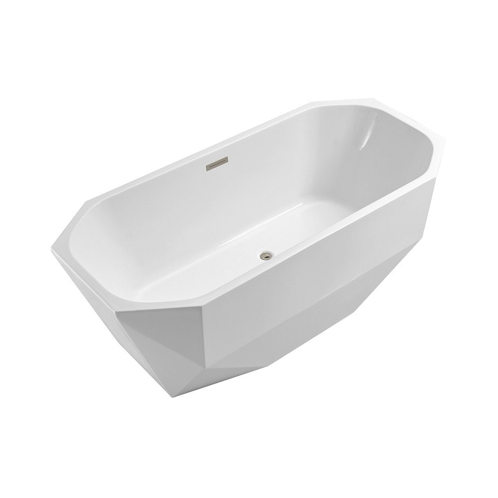 67 inch Streamline NPT9622BNK Freestanding Bathtub with Internal Drain