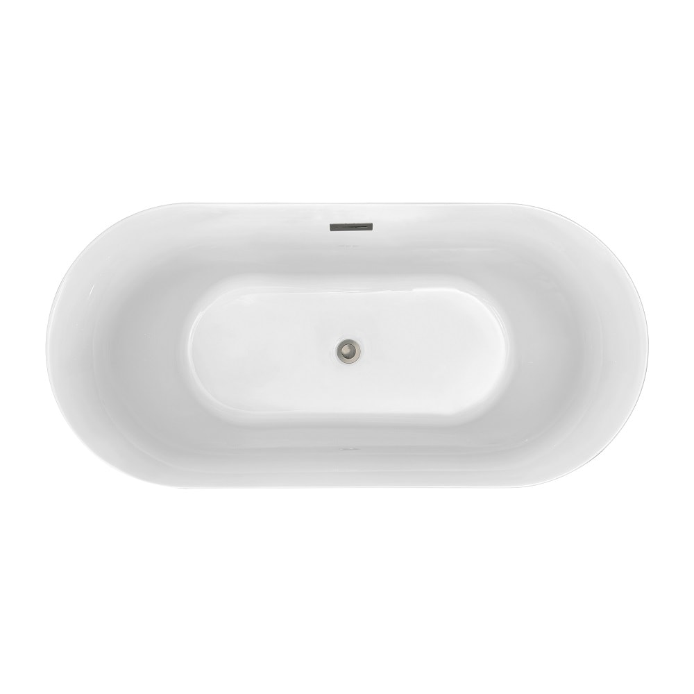 Baignoire autoportante Streamline NPT9801BNK de 59 pouces avec drain interne