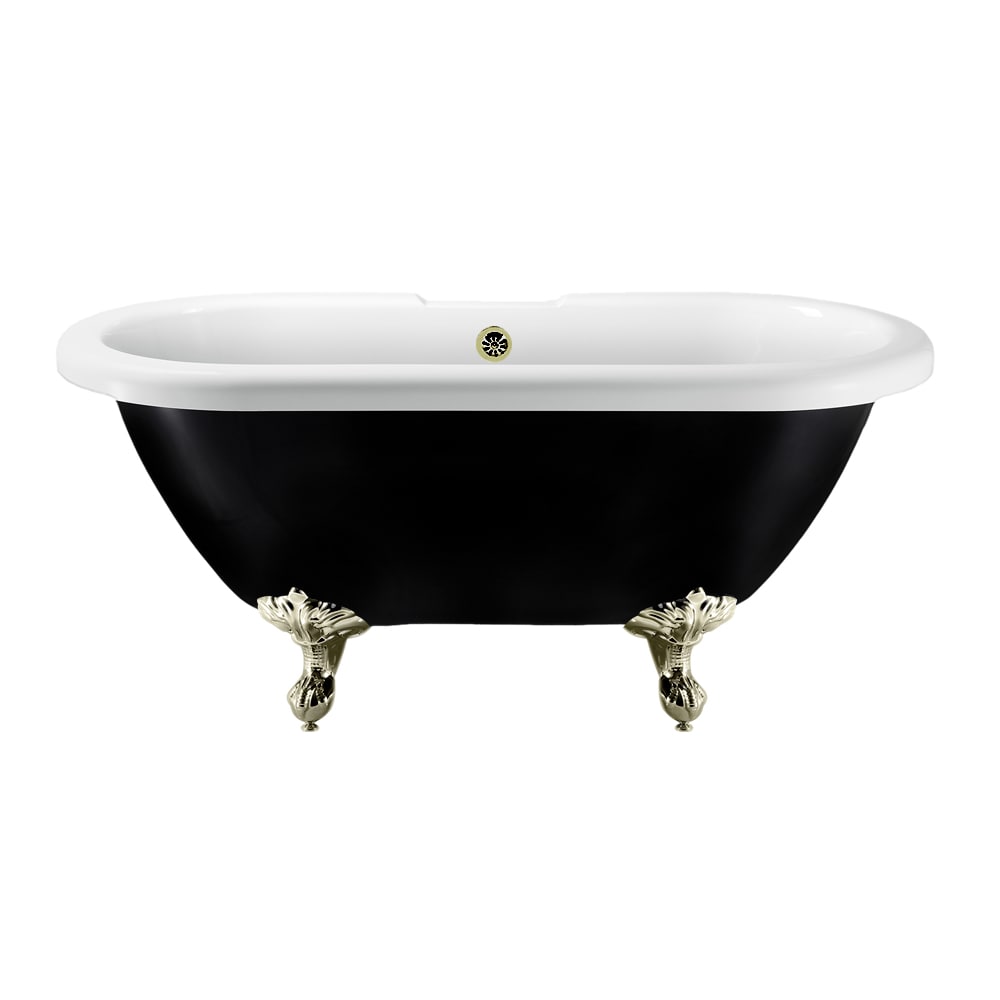 Baignoire sur pattes Streamline NPT91120BNK-BNK de 59 pouces avec drain externe