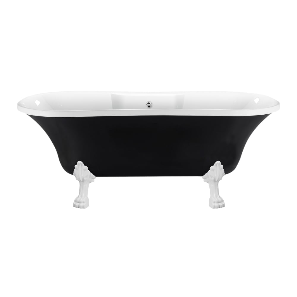 68 inch Streamline NPT9103WH-WH Clawfoot Bathtub with External Drain