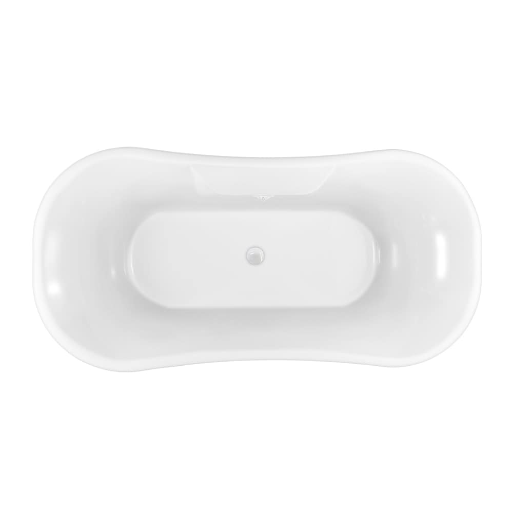 68 inch Streamline NPT9103WH-WH Clawfoot Bathtub with External Drain