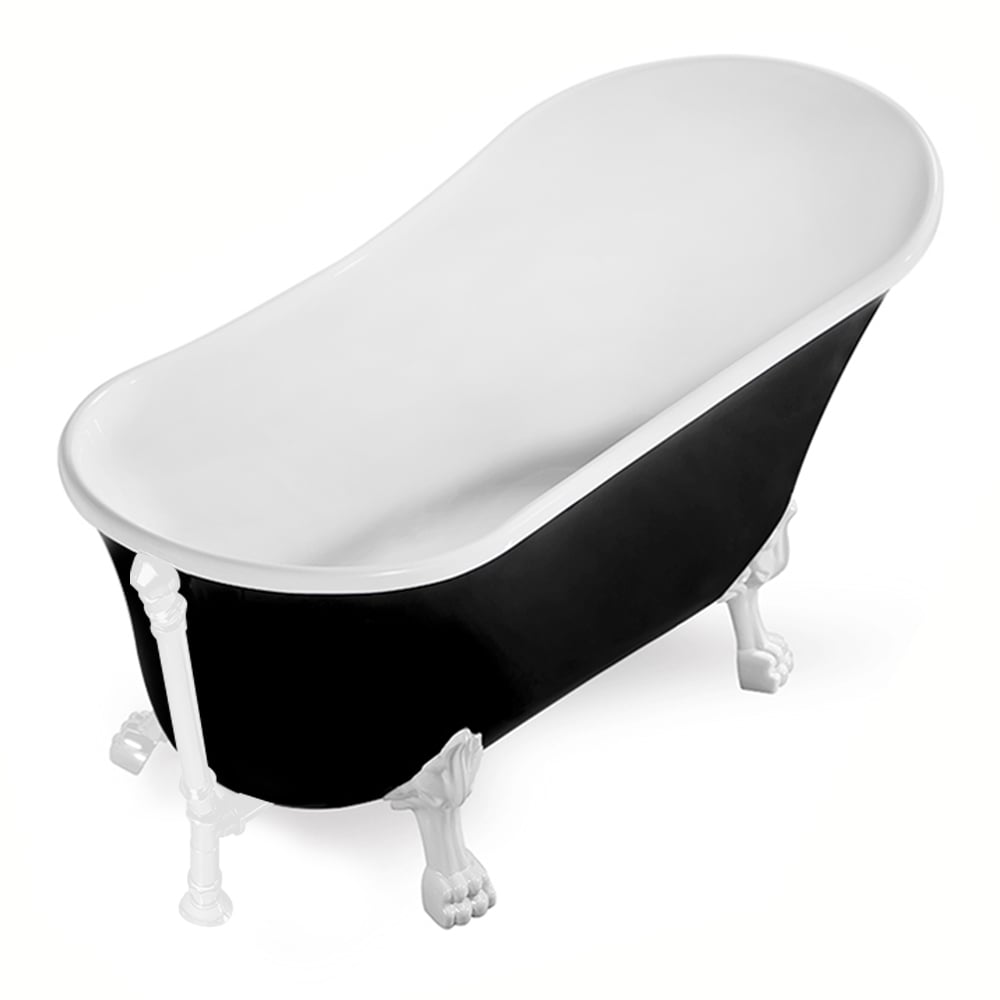 59 inch Streamline NPT9344WH-WH Clawfoot Bathtub with External Drain
