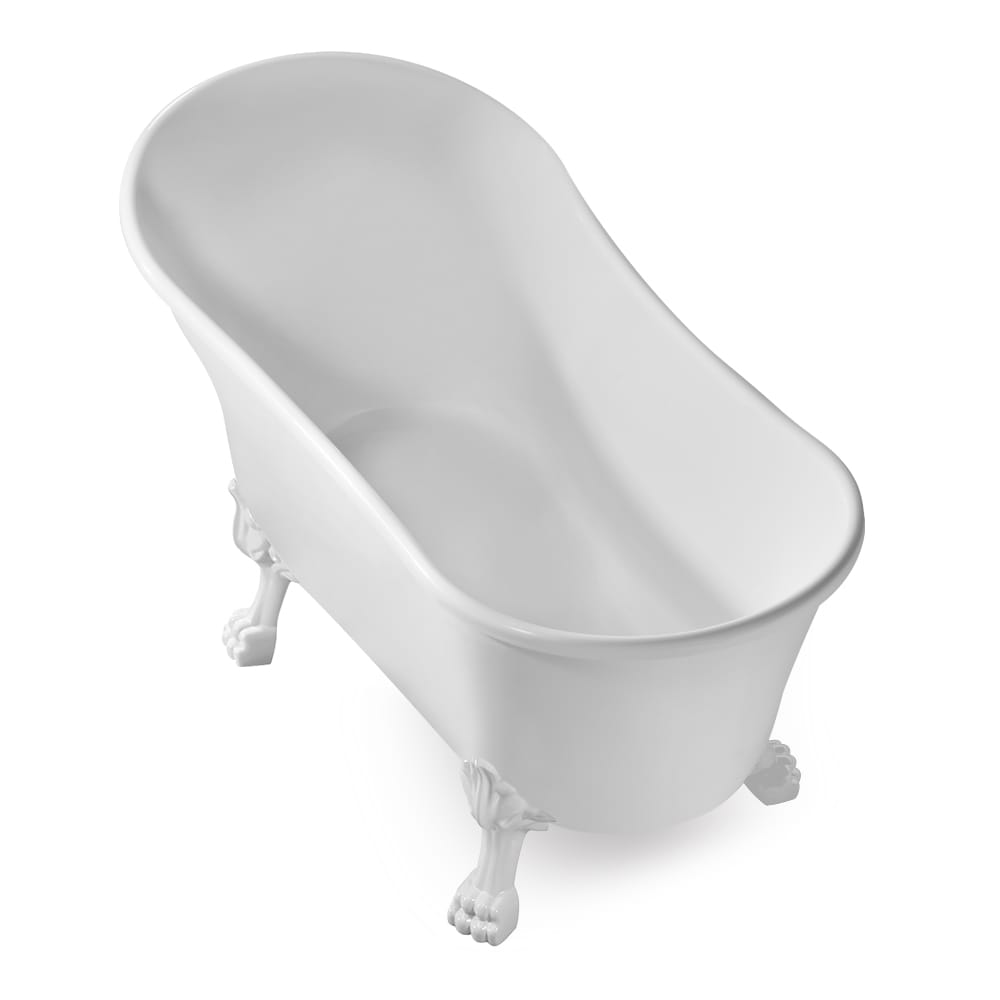 Baignoire sur pattes Streamline NPT9347WH-WH de 59 pouces avec drain interne