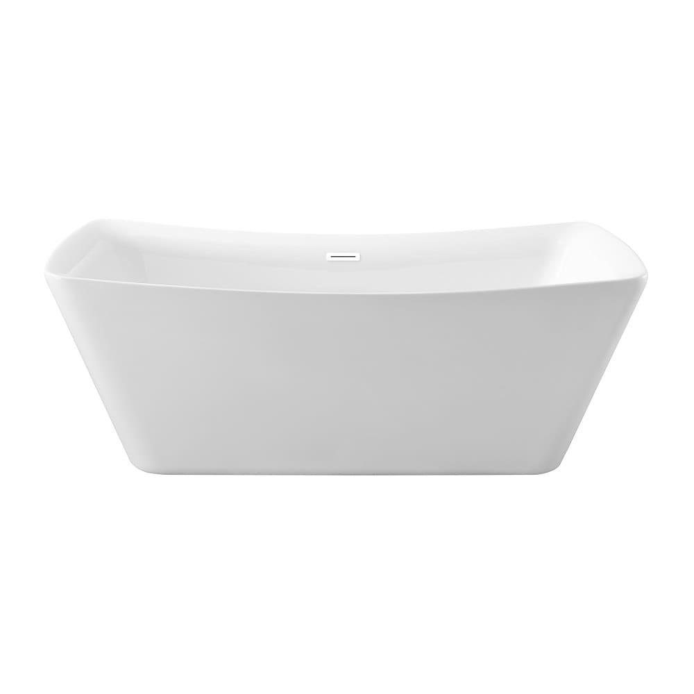 62 inch Streamline NPT9540WH Soaking Freestanding Bathtub with Internal Drain