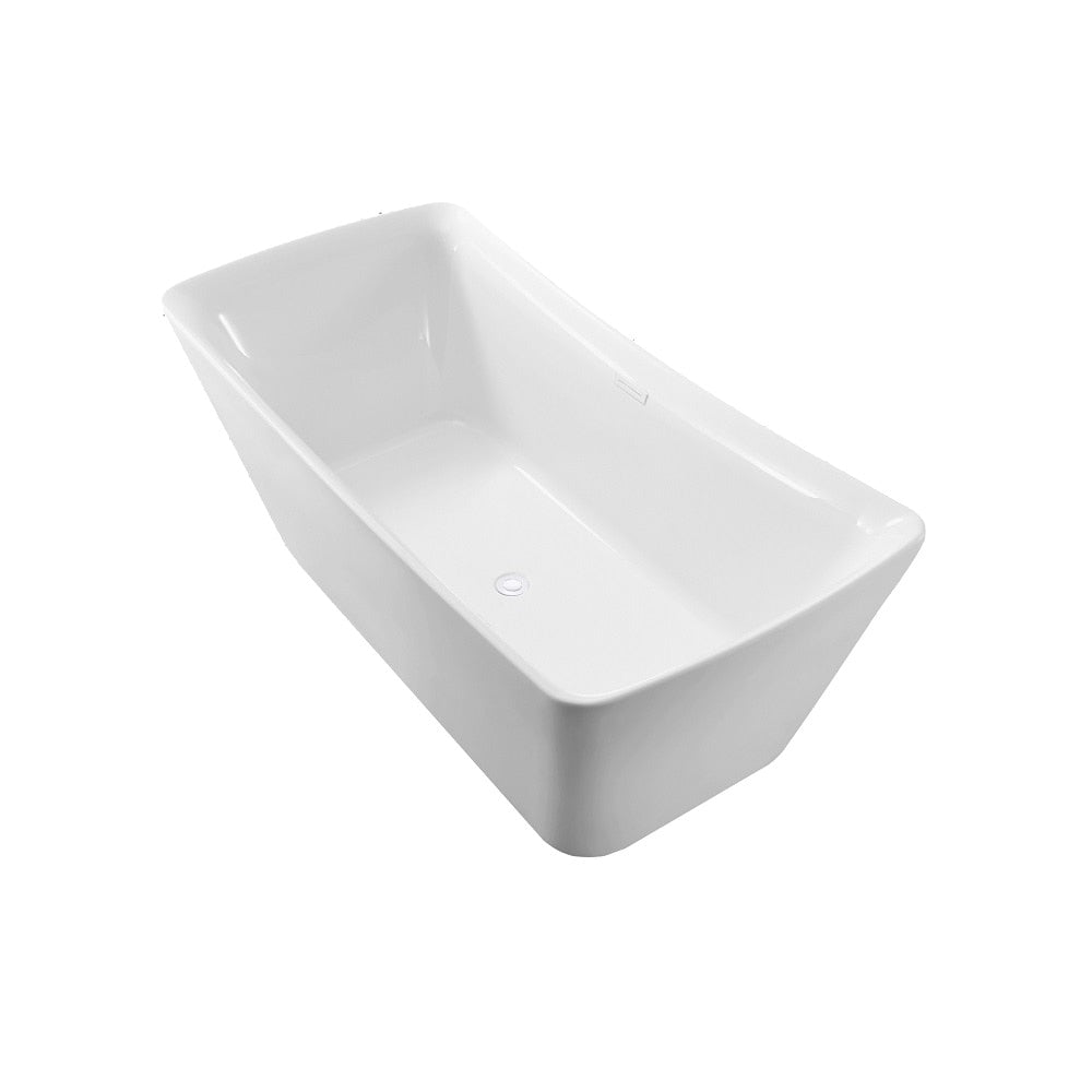 62 inch Streamline NPT9540WH Soaking Freestanding Bathtub with Internal Drain