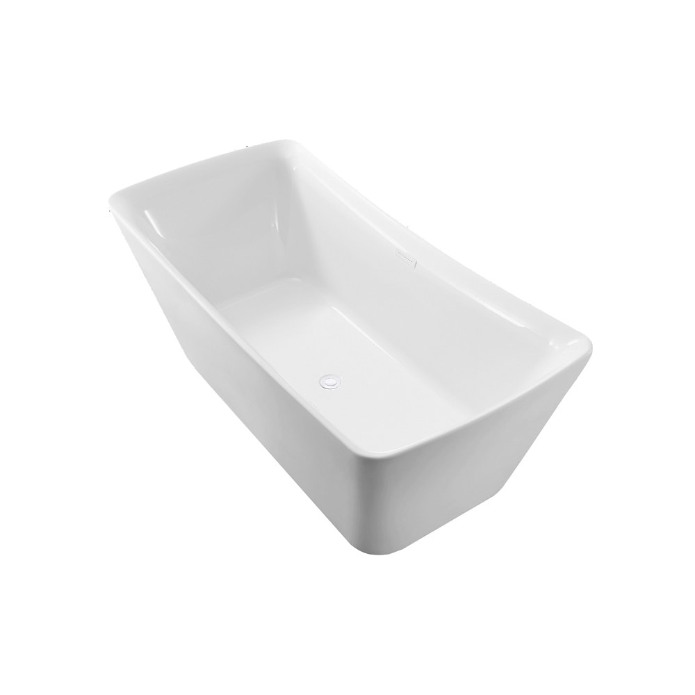 Baignoire autoportante Streamline NPT9542WH de 70 pouces avec drain interne