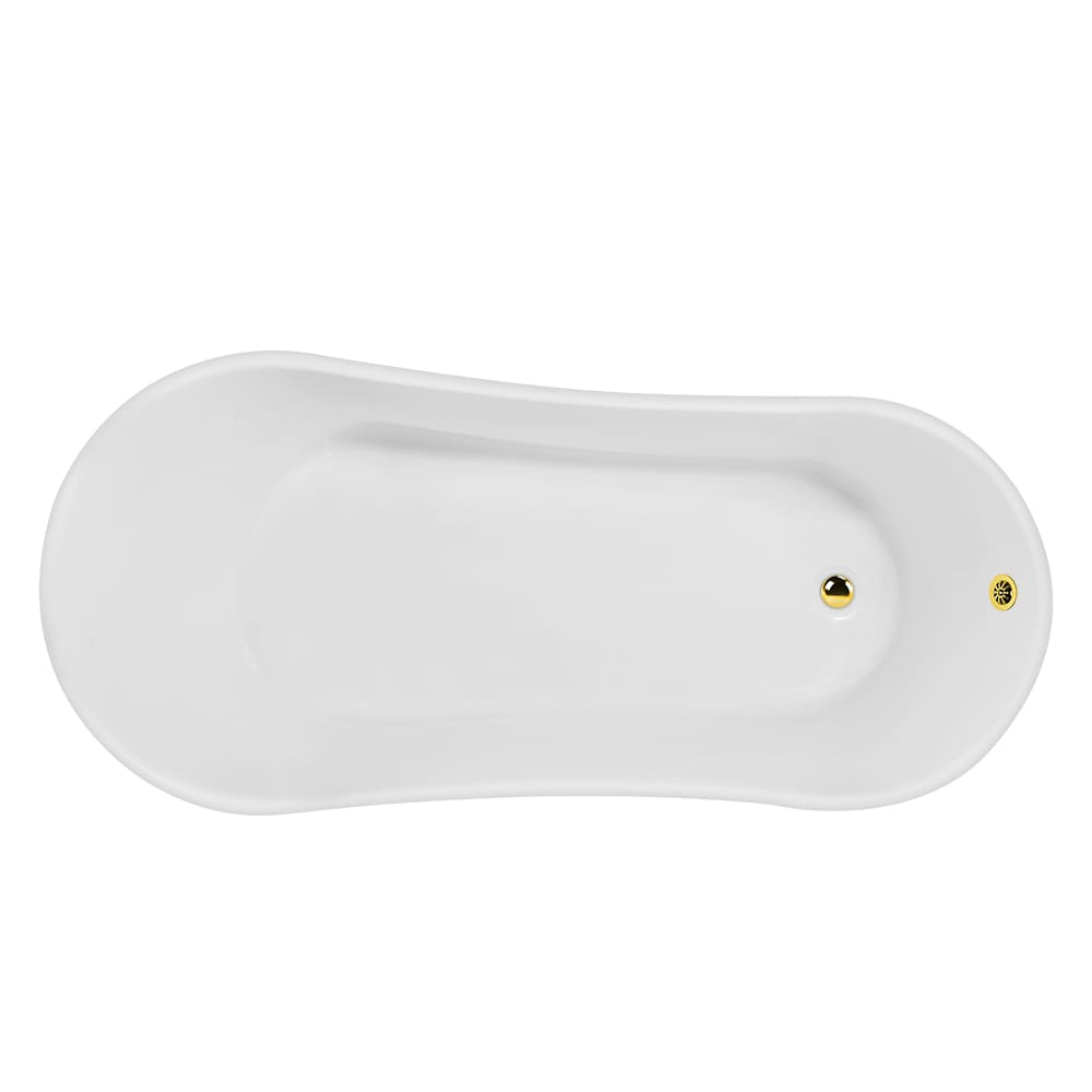 59 inch Streamline NPT9344GLD-GLD Clawfoot Bathtub with External Drain