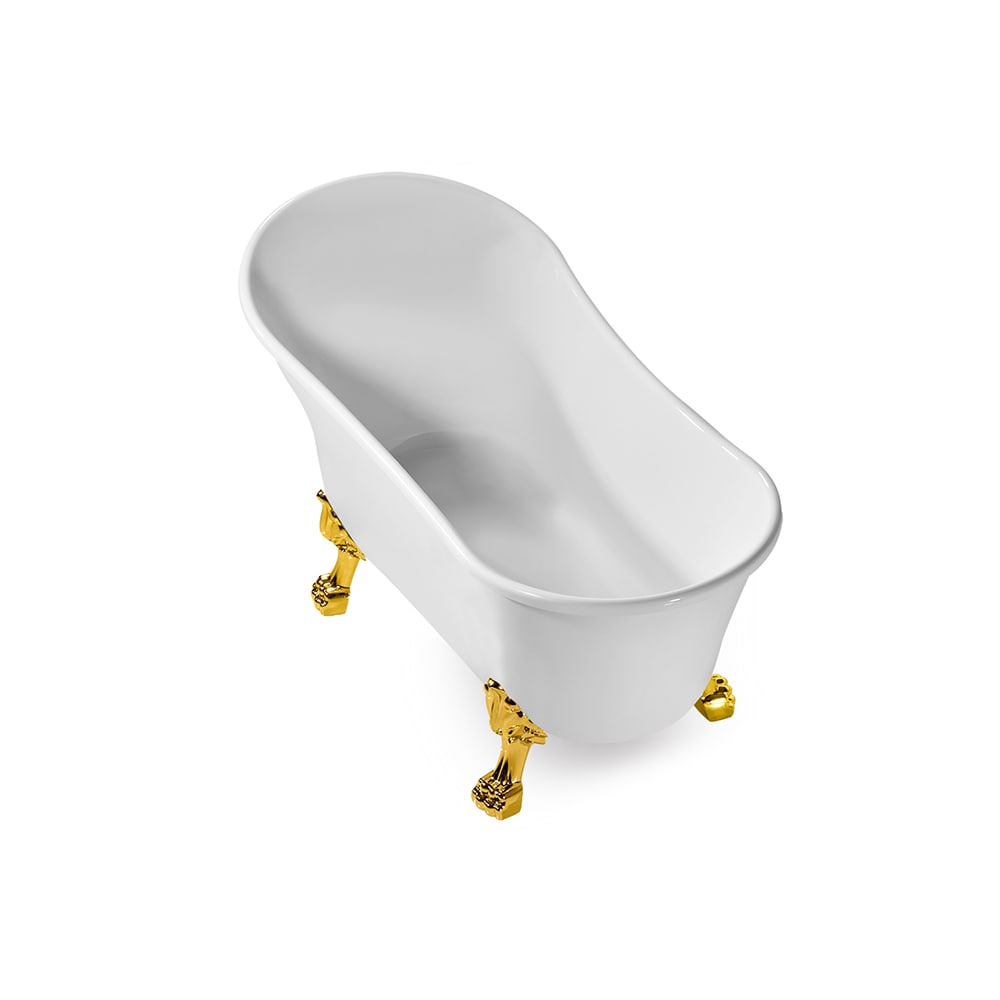 Baignoire sur pattes Streamline NPT9347GLD-GLD de 59 pouces avec drain interne