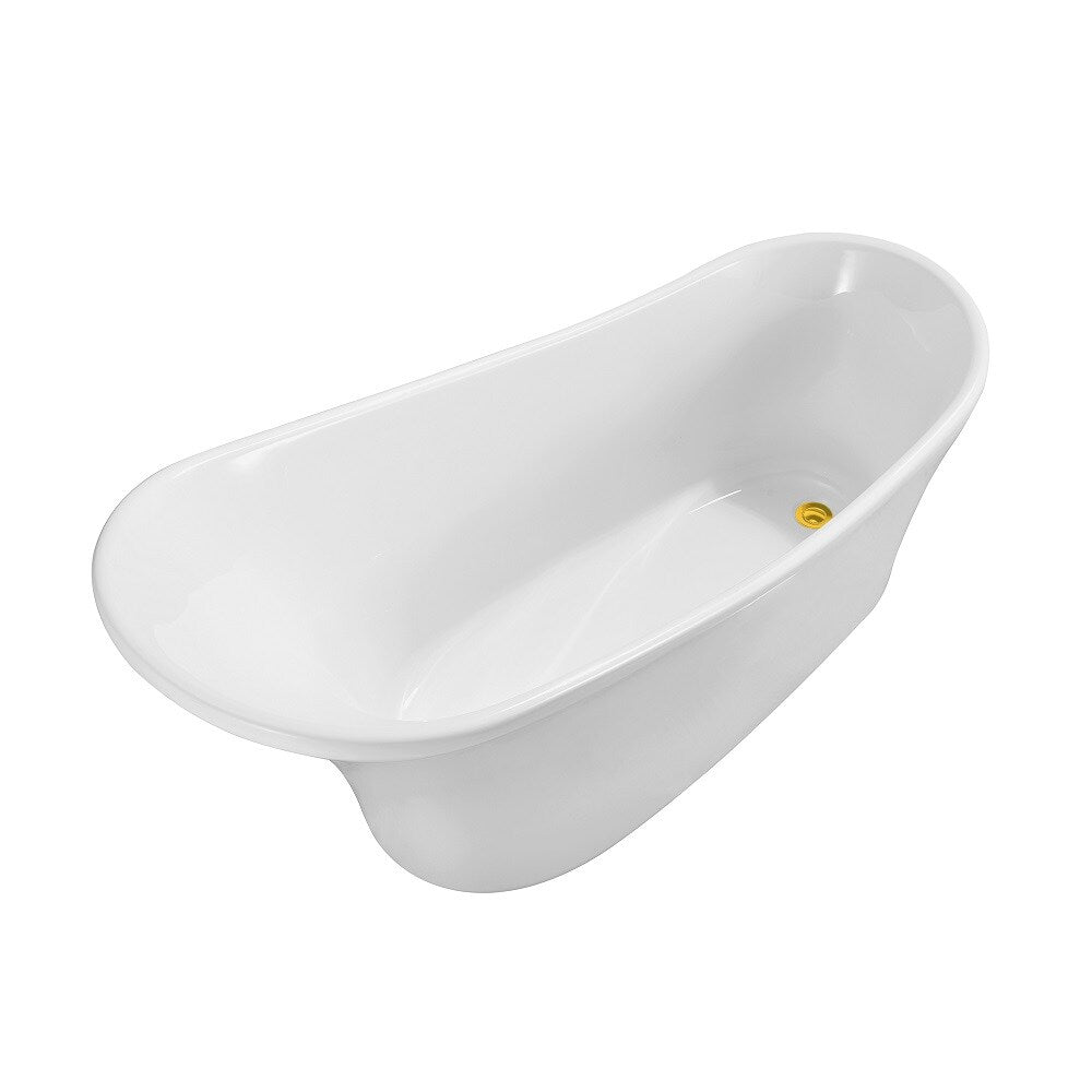 Baignoire autoportante Streamline NPT9821GLD de 63 pouces avec drain interne