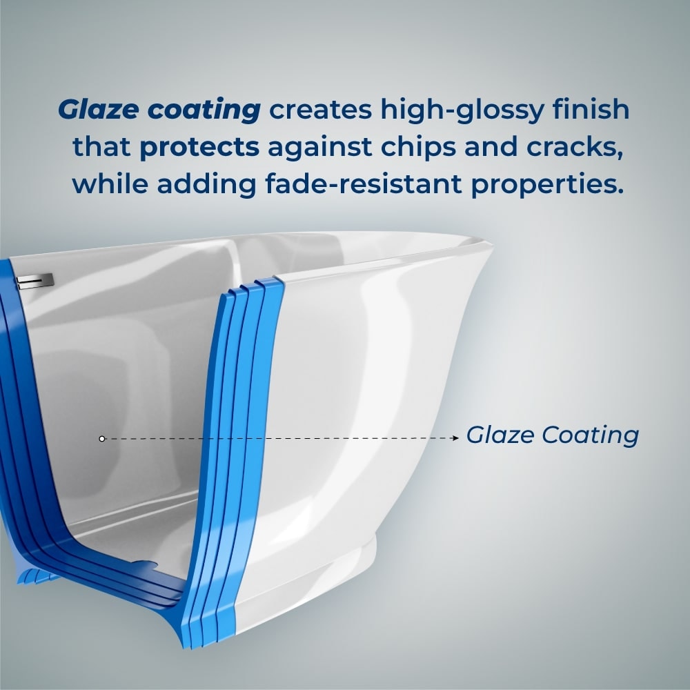 Baignoire autoportante Streamline N2040ORB de 51 pouces et plateau avec drain interne