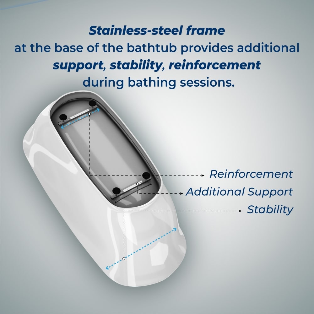 Baignoire autoportante et plateau Streamline N1760-IN-WH de 55 pouces avec drain interne