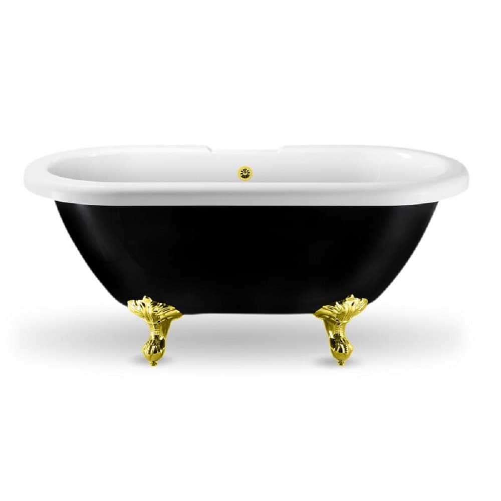 59 inch Streamline NPT91120GLD-GLD Clawfoot Bathtub with External Drain
