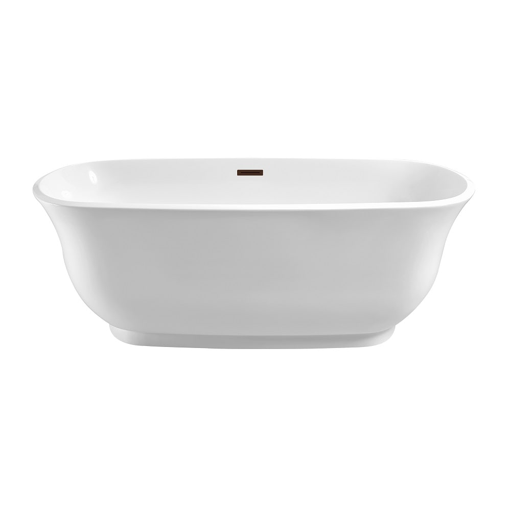 67 inch Streamline NPT9661ORB Soaking Freestanding Bathtub with Internal Drain