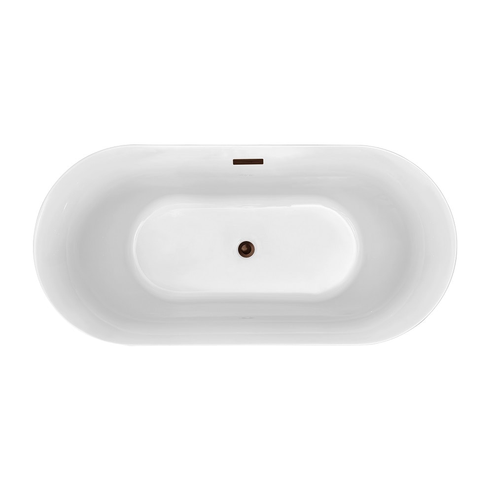 67 inch Streamline NPT9802ORB Soaking Freestanding Bathtub with Internal Drain
