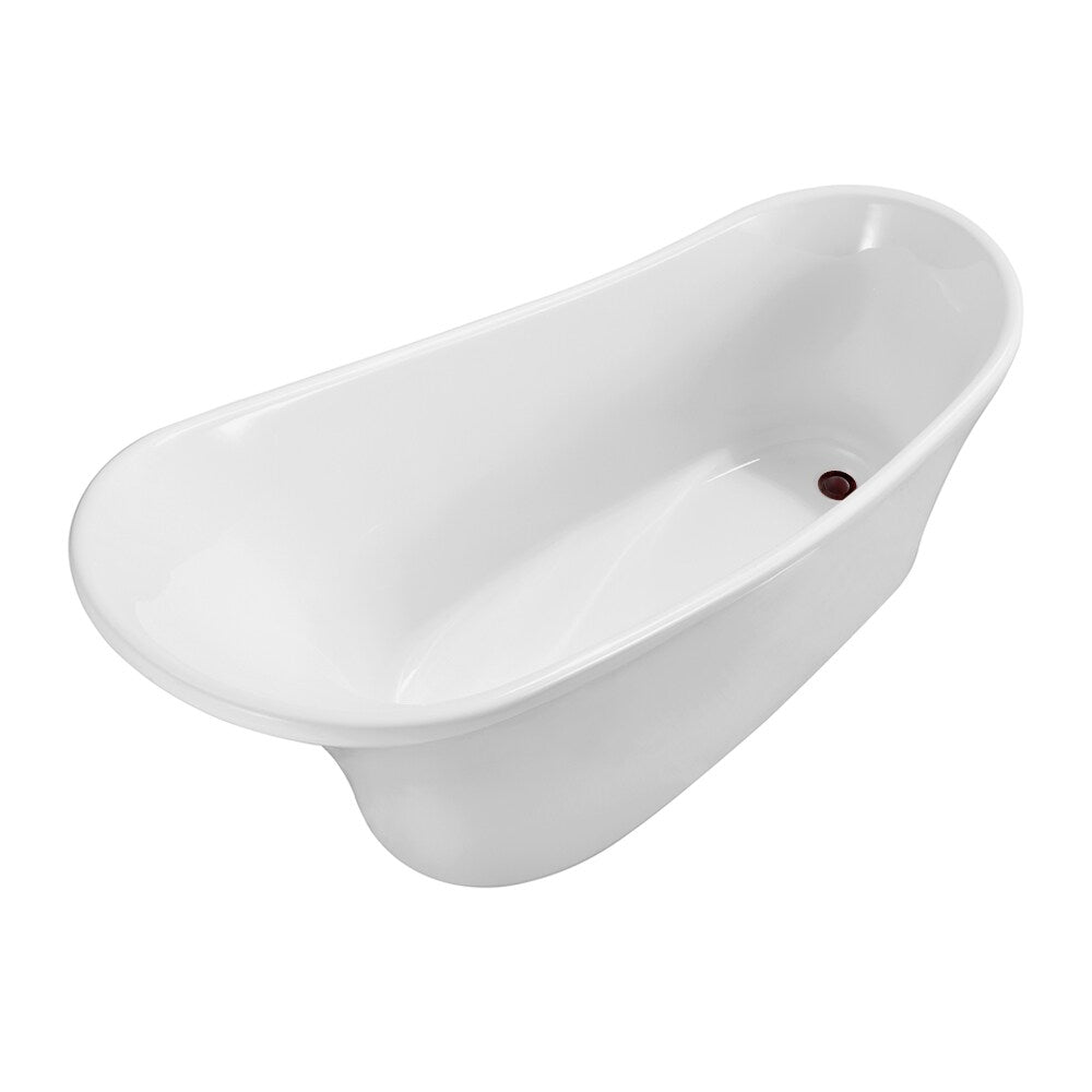 63 inch Streamline NPT9821ORB Soaking Freestanding Bathtub with Internal Drain
