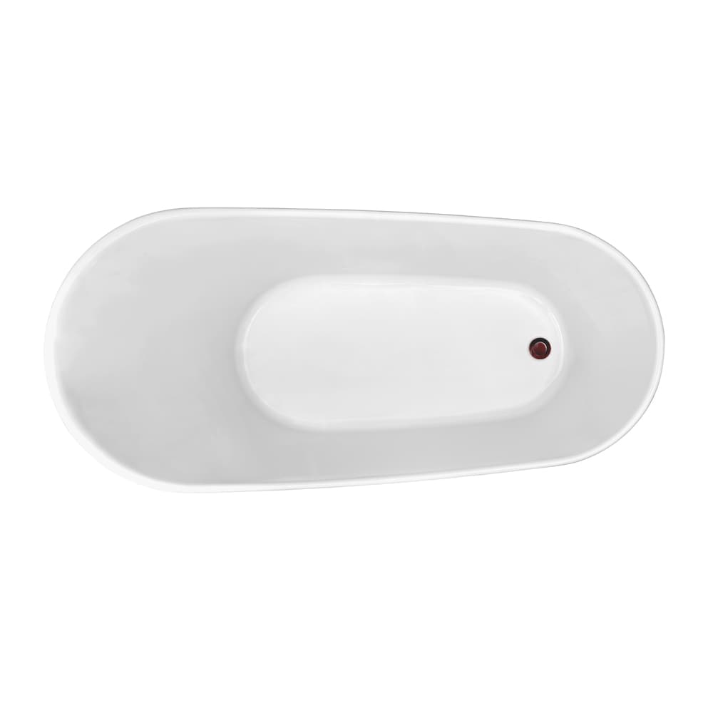 63 inch Streamline NPT9821ORB Soaking Freestanding Bathtub with Internal Drain