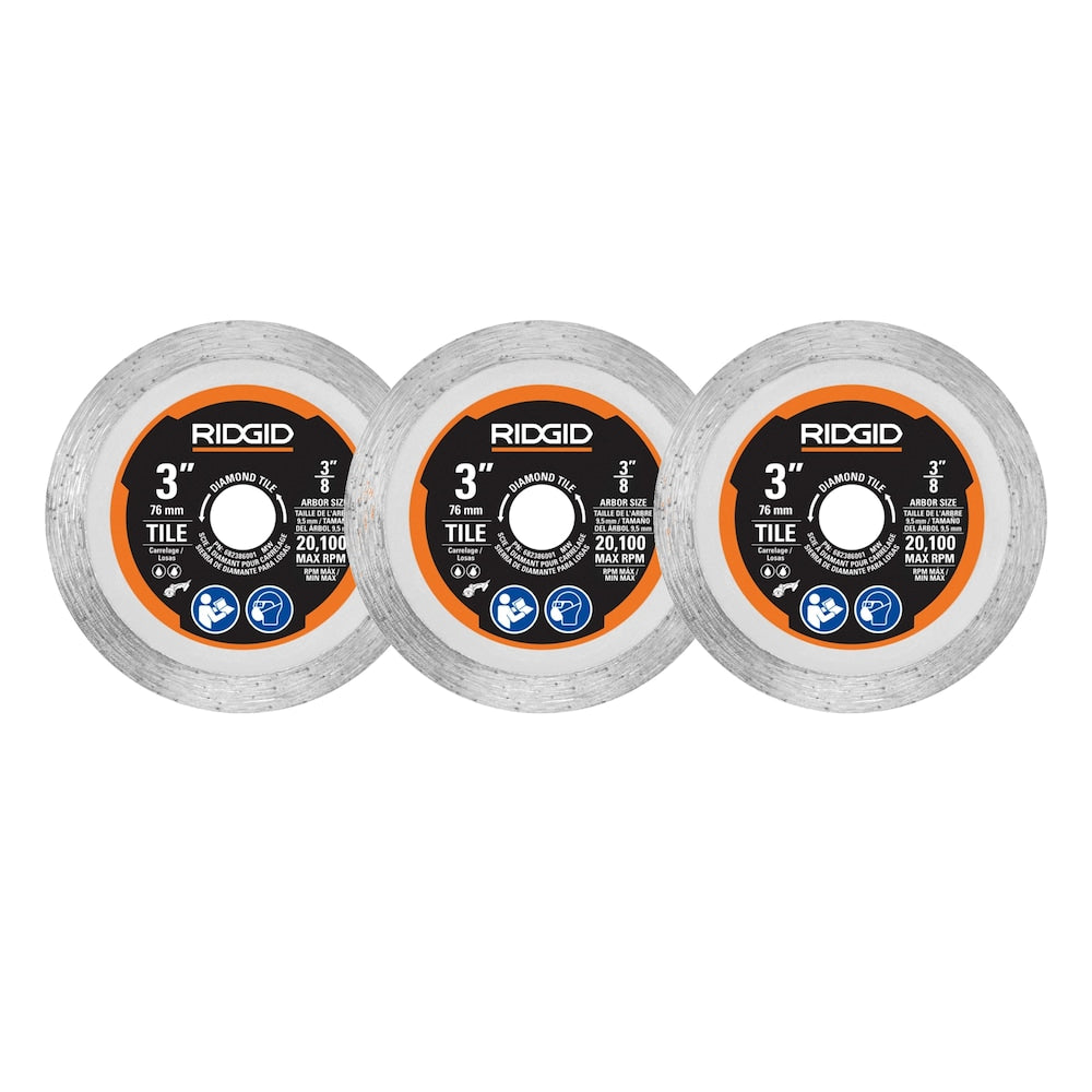 3-inch Diamond Tile Cut-Off Saw Blades (3-Pack)