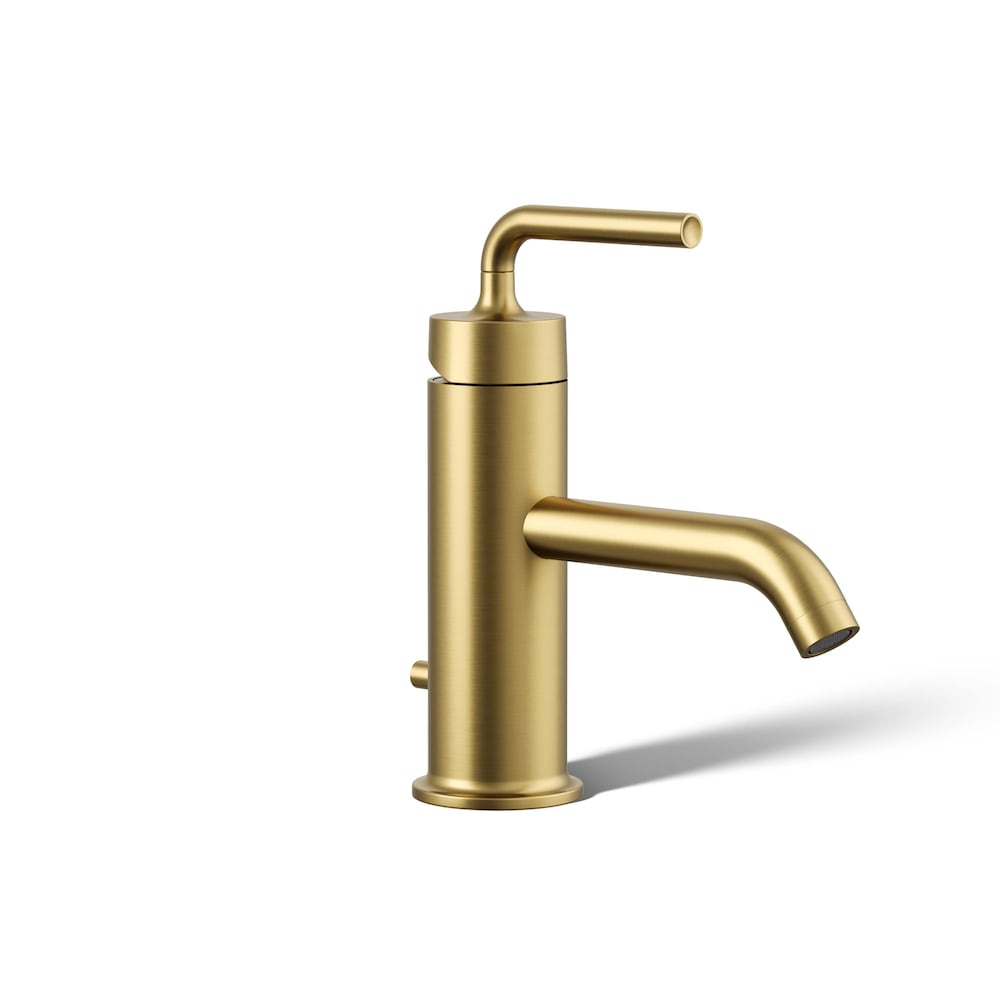 Purist Single-handle bathroom sink faucet with straight lever handle,Brass