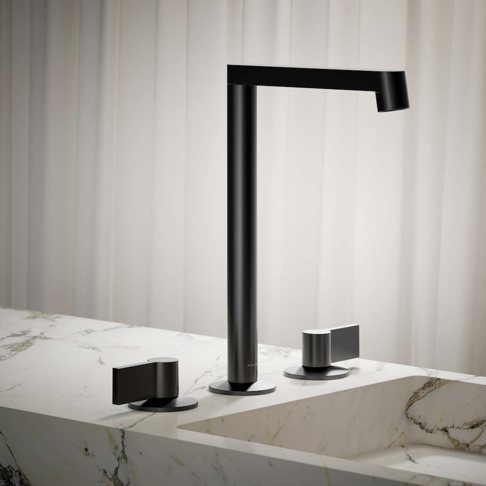 Composants Bec de lavabo haut de salle de bain avec design en rangée, noir