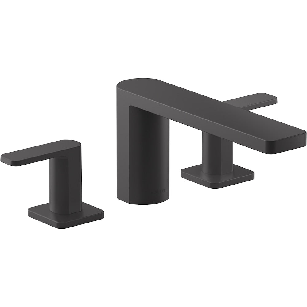 Robinet de baignoire à deux poignées parallèles pour montage sur pont, noir