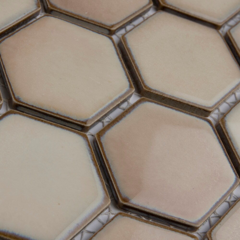 Sample - Hudson 2" Due Hex Truffle 6 in. x 6 in. Porcelain Mosaic