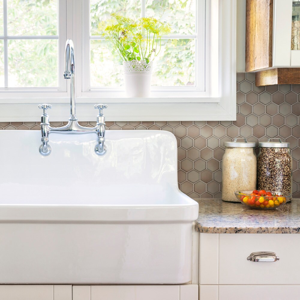 Sample - Hudson 2" Due Hex Truffle 6 in. x 6 in. Porcelain Mosaic