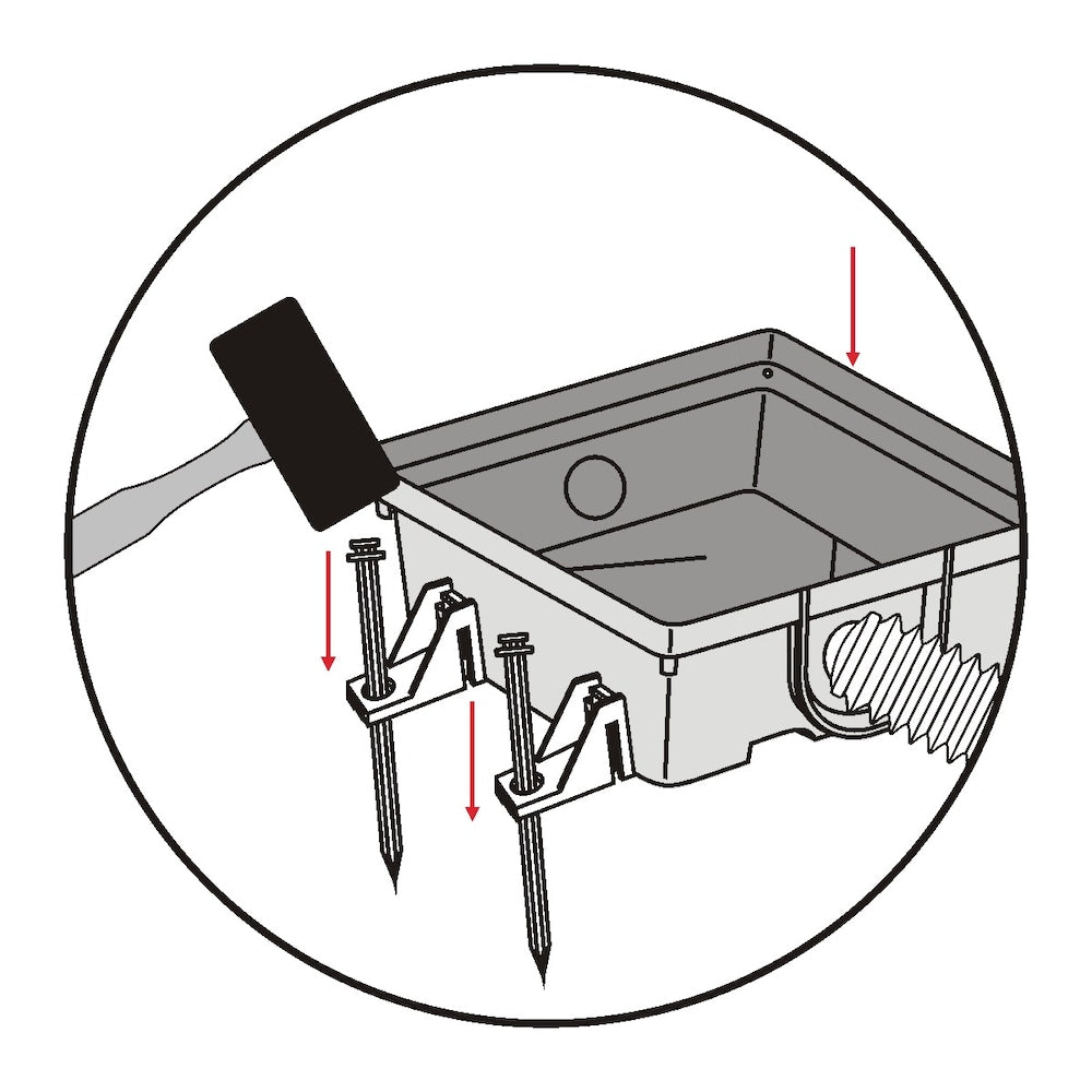 13.5 x 13.5 x 5 Low Profile Catch Basin Drainage Kit with Black Grate