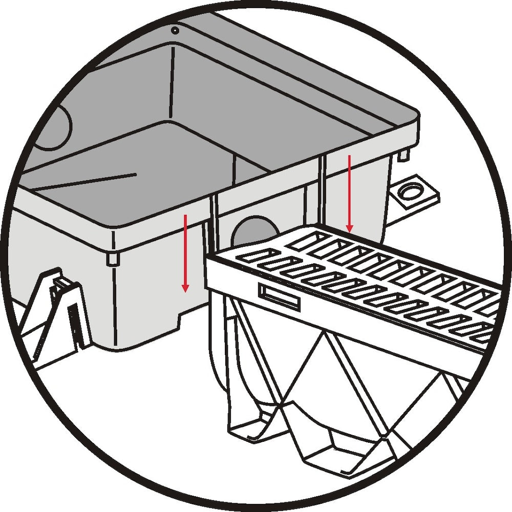 13.5 x 13.5 x 5 Low Profile Catch Basin Drainage Kit with Black Grate